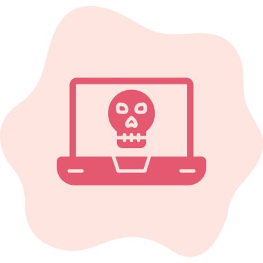 Laptop vektör çiziminde ölü kafatası simgesi