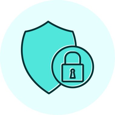 Güvenlik kalkanı simgesi, vektör illüstrasyonu