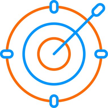 Oklu hedef. Web simgesi basit illüstrasyon 