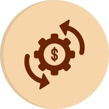 dişli ve dolar işareti web simgesi basit illüstrasyon