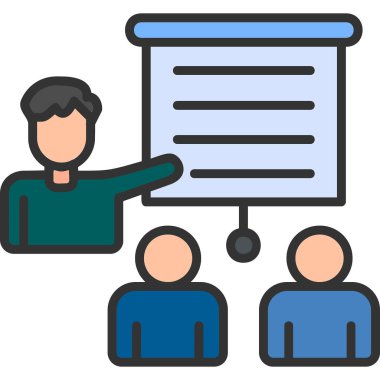 izleyici sunum simgesi vektör illüstrasyonu