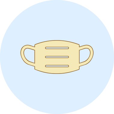 Tıbbi maske ikonu, düz stil. vektör illüstrasyonu 