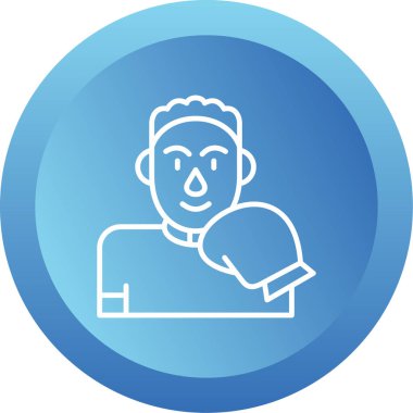 Boksör Sporcu simgesi, vektör illüstrasyonu