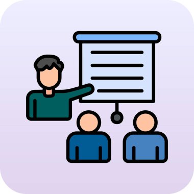 izleyici sunum simgesi vektör illüstrasyonu