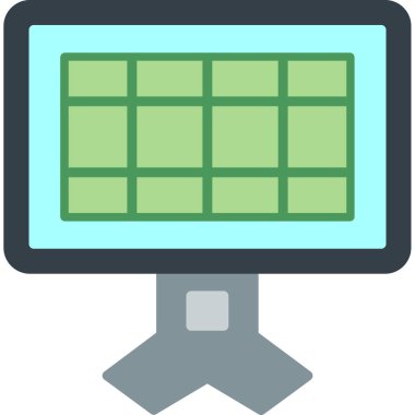 Monitör simgesinin vektör illüstrasyonu 