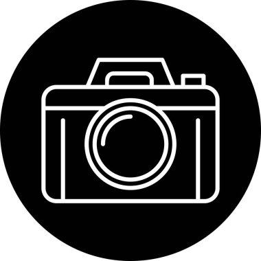 Bir fotoğraf makinesi simgesinin vektör illüstrasyonu
