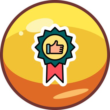 Başparmak Yukarı simgesi ve vektör illüstrasyonuyla En İyi Uygulama Rozeti  