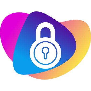 kilit düz simge vektör çizim