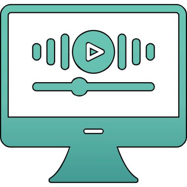 Müzik Video simgesinin vektör illüstrasyonu