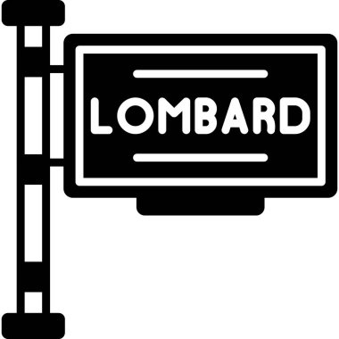 Lombard imza web simgesi, vektör illüstrasyonu