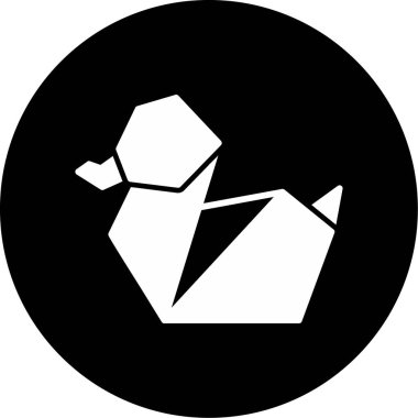 Kağıttan ördek. Web simgesi basit illüstrasyon