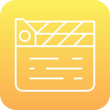 Alkış tahtası simgesi. Film yapma işareti, vektör illüstrasyonu