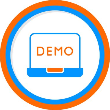 Dizüstü bilgisayar web simgesi vektör illüstrasyonunda demo metni