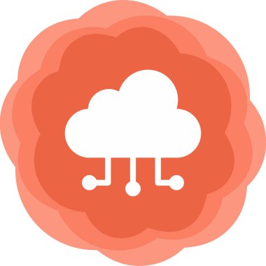 bulut hesaplama ağ simgesi, vektör illüstrasyonu 