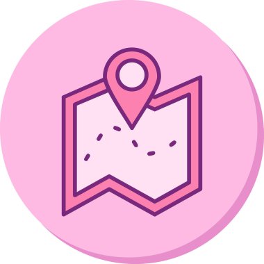 harita simgesinin vektör illüstrasyonu 