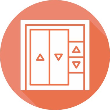 Asansör web simgesi, vektör illüstrasyonu