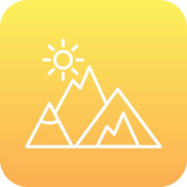 Dağlar. Web simgesi basit illüstrasyon  