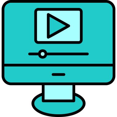 video oynatıcı simgesi, vektör illüstrasyonu 