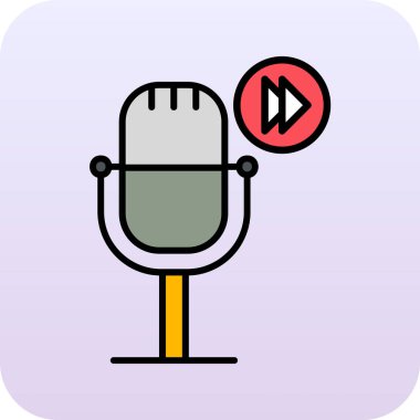 Podcast İleri sar. Web simgesi vektör illüstrasyonu        