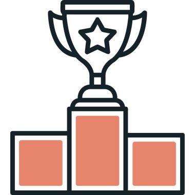 Galibiyet kupa vektör simgesi