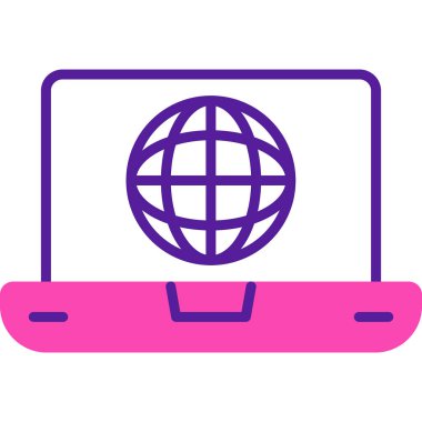 İnternet web simgesi basit illüstrasyon 