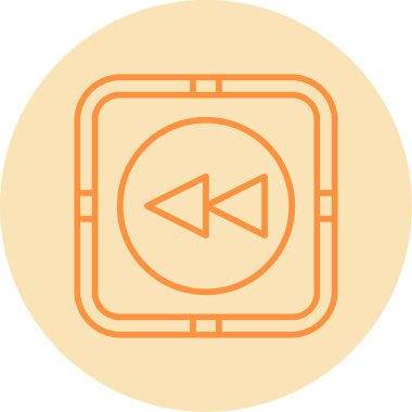 Hızlı Geri Dönüş simgesinin vektör illüstrasyonu 