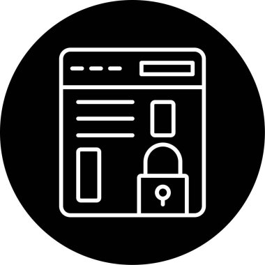 Tarayıcı Kilidi web simgesi, vektör illüstrasyonu