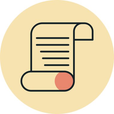 Kağıt parşömen. Web simgesi basit illüstrasyon                