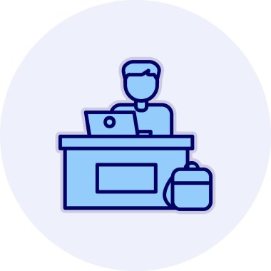 ofis çalışanı simgesi vektör illüstrasyon