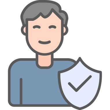 Bir Güven Adamı simgesinin vektör illüstrasyonu  