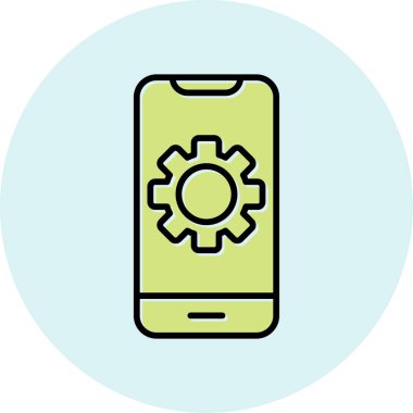 akıllı telefon ayarlama web simgesi vektör çizimi 