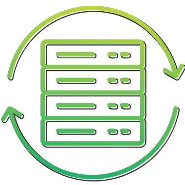 Veri Entegrasyonu. Web simgesi basit illüstrasyon       