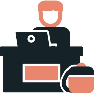 ofis çalışanı simgesi vektör illüstrasyon