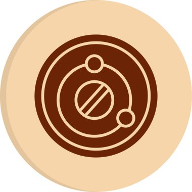 Güneş sistemi, galaksi ikonu. Beyaz arkaplanda izole