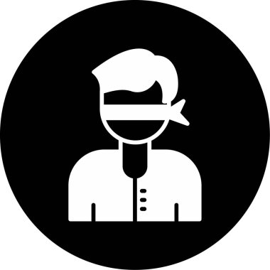 Gözleri bağlı bir adam. Web simgesi vektör illüstrasyonu