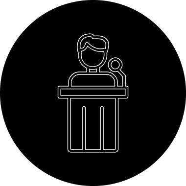 Siyaset ikonu. Web için basit bir konferans vektör simgesi çizimi