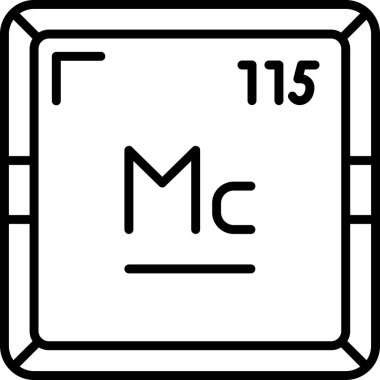 Moscovium web simgesi, vektör illüstrasyonu