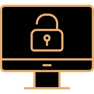 Güvenli olmayan bilgisayar vektör simgesi modern basit illüstrasyon