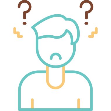 Soru işaretli adam. vektör illüstrasyonu