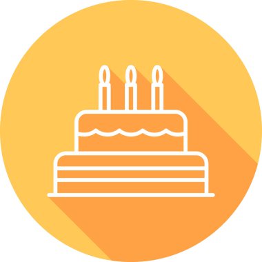 Doğum günü pastası. Web simgesi basit illüstrasyon