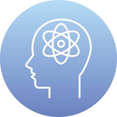 İnsan beyni simgesi, basit vektör çizimi 