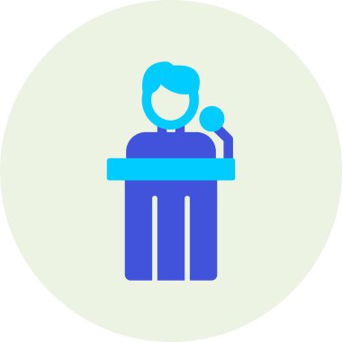 Siyaset ikonu. Web için basit bir konferans vektör simgesi çizimi