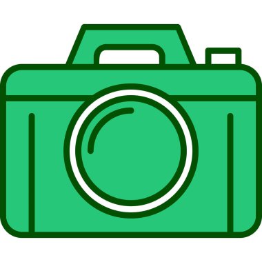 Bir fotoğraf makinesi simgesinin vektör illüstrasyonu