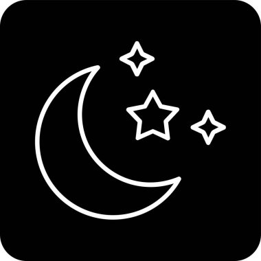 Yıldızlı ay. Web simgesi basit illüstrasyon 