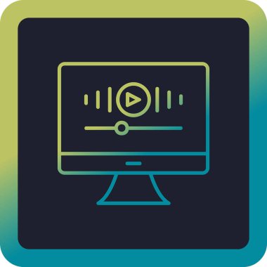 Müzik Video simgesinin vektör illüstrasyonu