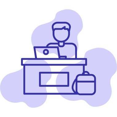 ofis çalışanı simgesi vektör illüstrasyon