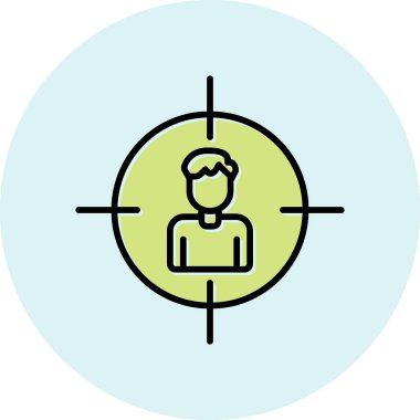 İnsan hedef simgesi, vektör illüstrasyonu basit tasarım