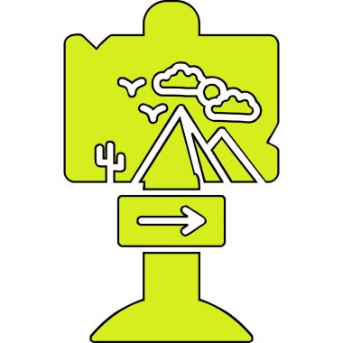 Ok simgesi, vektör illüstrasyonlu tabela