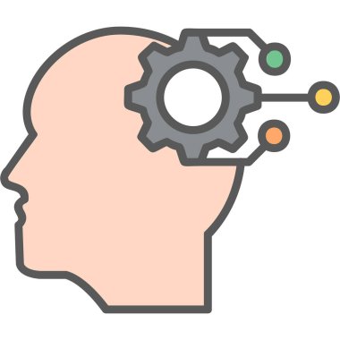 Düşünüyorum. Web simgesi basit illüstrasyon           