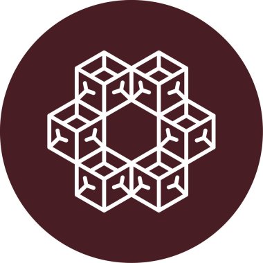 Bir Küp simgesinin vektör illüstrasyonu 